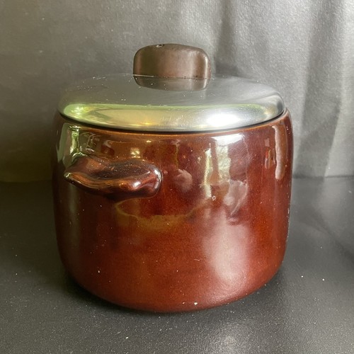 VTG 1970s Bean Pot Crock Brown Glazed Stoneware WESTBEND USA Pottery - Picture 12 of 12
