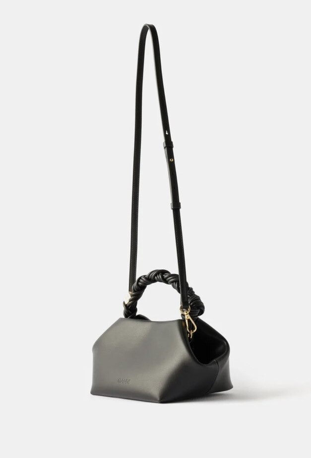 GANNI Bou braidedhandle recycledleather crossbody Small Black bag eBay