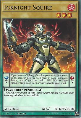 YU-GI-OH CARD: IGKNIGHT SQUIRE - MP16-EN065 - 1st EDITION YU-GI-OH CARD: IGKNIGHT SQUIRE - MP16-EN065 - 1st EDITION