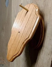 WHITETAIL BUCK DEER ANTLER SHEDS EUROPEAN SKULL OAK  PLAQUE WALL SHELF MOUNT