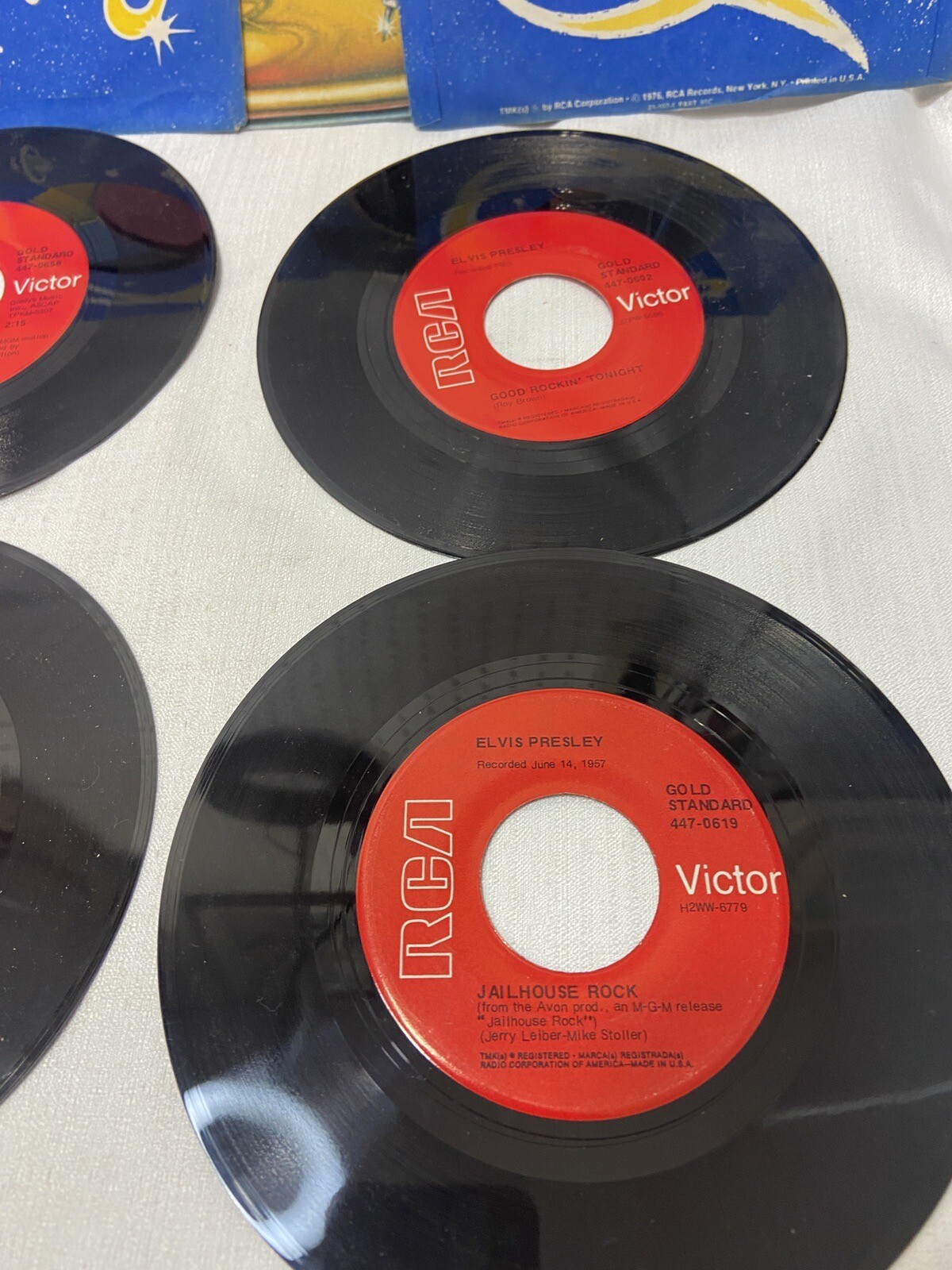 ELVIS PRESLEY 45 Rpm Lot 7 RED Label GOLD STANDARD VG Jailhouse rock ...