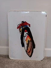 MICHAEL BANKS Outsider FOLK ART PAINTING  17  x 23" ALABAMA Bike Bicycle