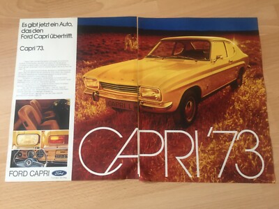  GENUINE ADVERTISING 1973 FORD CAPRI 73' FORD LEADS THE WAY