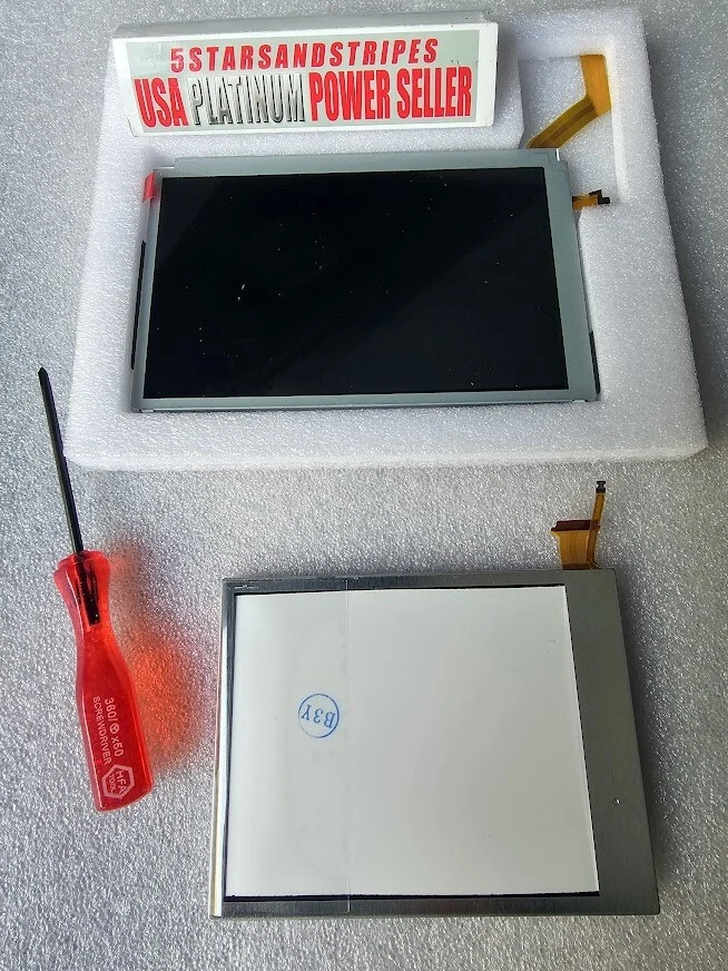 Top Upper  + Bottom LCD Screen Display 2015 Nintendo NEW 3DSXL NEW3DSXL REDSV - Image 2 of 4