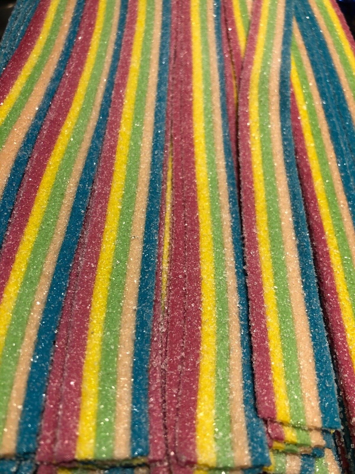 Fizzy Sour Candy Belts Strips Apple Strawberry Rainbow Pick n Mix
