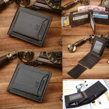 Men's Bifold Leather Wallets ID Credit Card Holder Coin Purse Pocket Wallet Gift