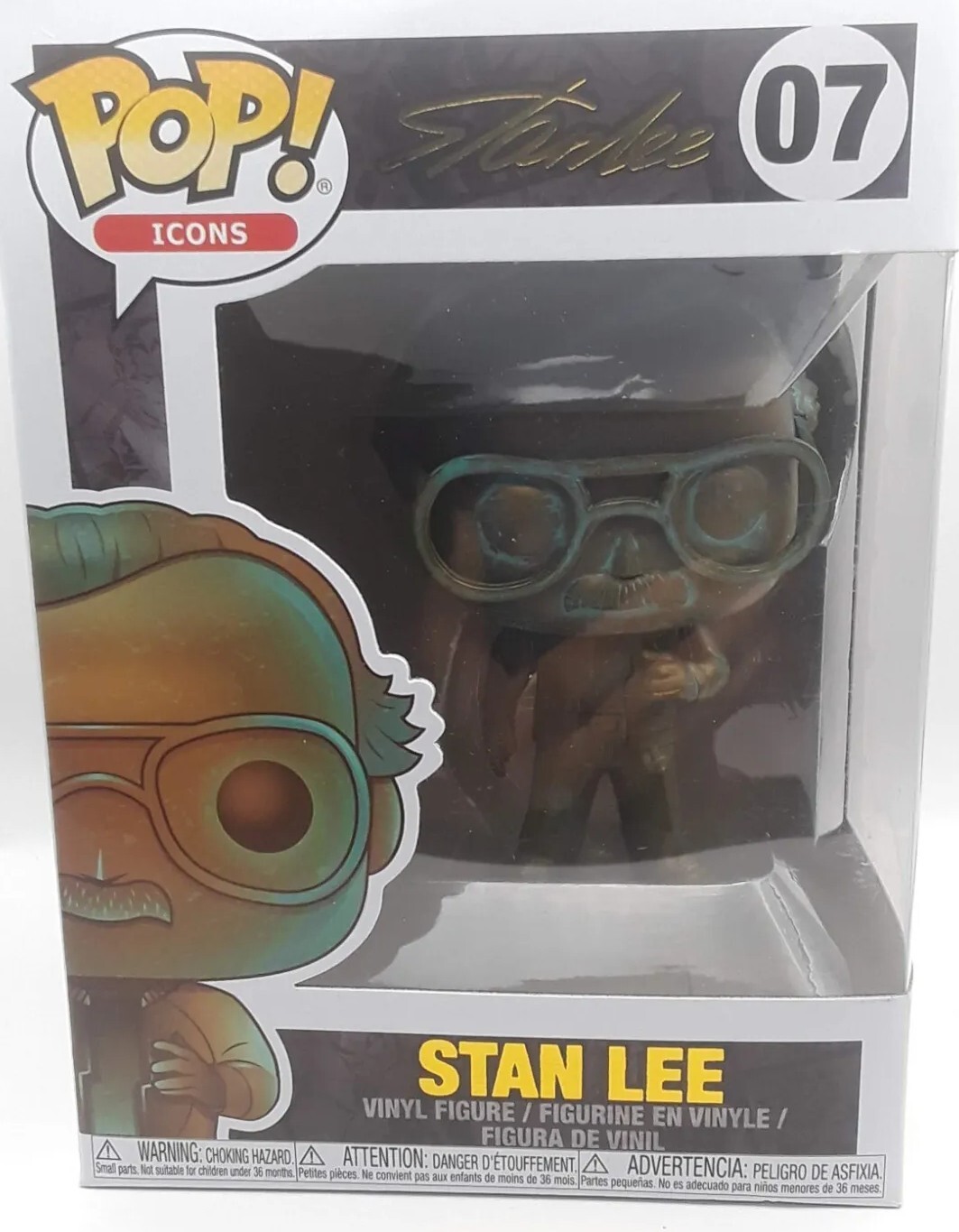 Figura De Vinilo Stan Lee Patina Funko Pop Icons #07 Nueva En Caja