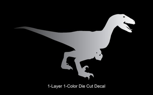 Dinosaur - Walking Velociraptor #5 - Jurassic Period - 4-21" wide - DieCut Decal - Picture 24 of 24