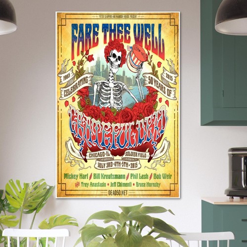 Póster de concierto Grateful Dead - Fare Thee Well Chicago 2015 2 (24 x 36 pulgadas) - Imagen 3 de 7