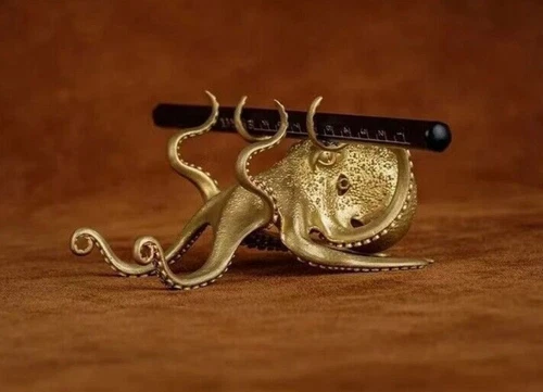 Metall Oktopus Tier Statue Tischplatte Figur Dekor Geschenk Handy Halter USA - Bild 1 von 10