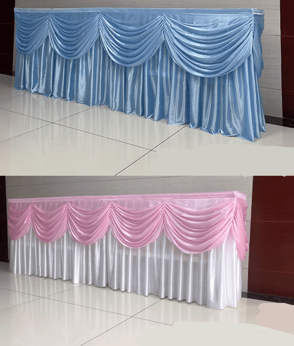 Curtain Swag Tassel Silk Table Skirts Customized Wedding Banquet Background - Picture 6 of 37