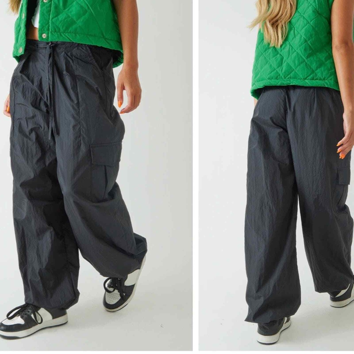 Pantalones Pretty Little Thing De Cargo Con Bolsillos - Negro
