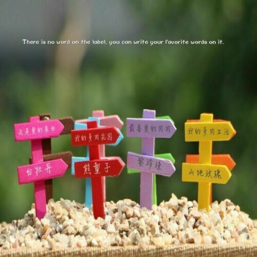10Pcs Mini Wooden Gardening Tag Outdoor Label Miniature Stick Sign - Picture 1 of 11