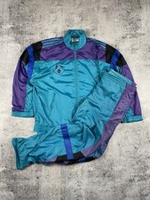 Vintage 90s Adidas Trefoil Acid Tracksuit Jacket Pants Men's Size M