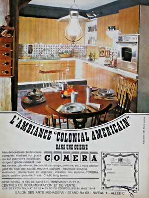 PRESSEWERBUNG 1965 COMERA Amerikanische Kolonialstimmung in einer Küche