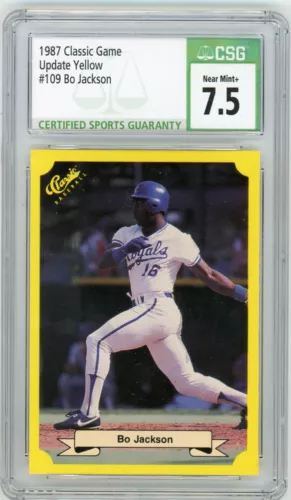 BO JACKSON 1987 Classic Game Update Yellow #109 Royals Rookie RC CSG 7.5 NM+