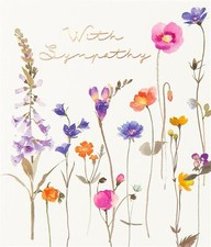 With Sympathy Card Premium Flowers Floral Female Condolences Bereavement Sorry