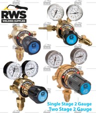 Oxygen Gas Regulator Single Stage 2 Gauge Gaugless Bottom Side Entry Two Stage