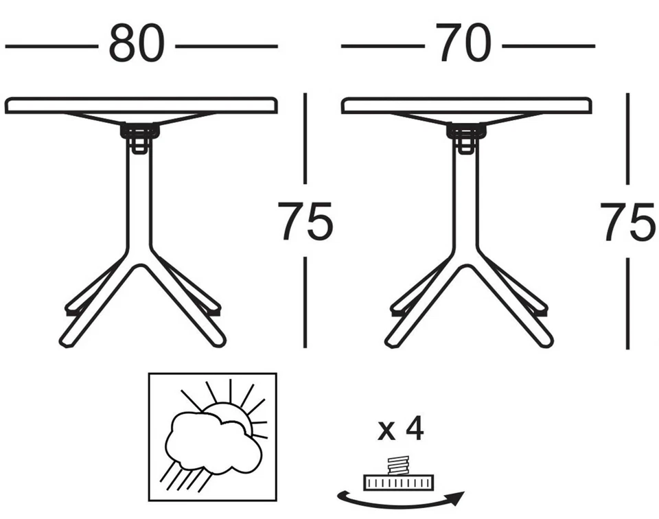 TAVOLO BAR BISTRO LOUNGE ECO FISSO SCAB DESIGN - Immagine 2 di 4
