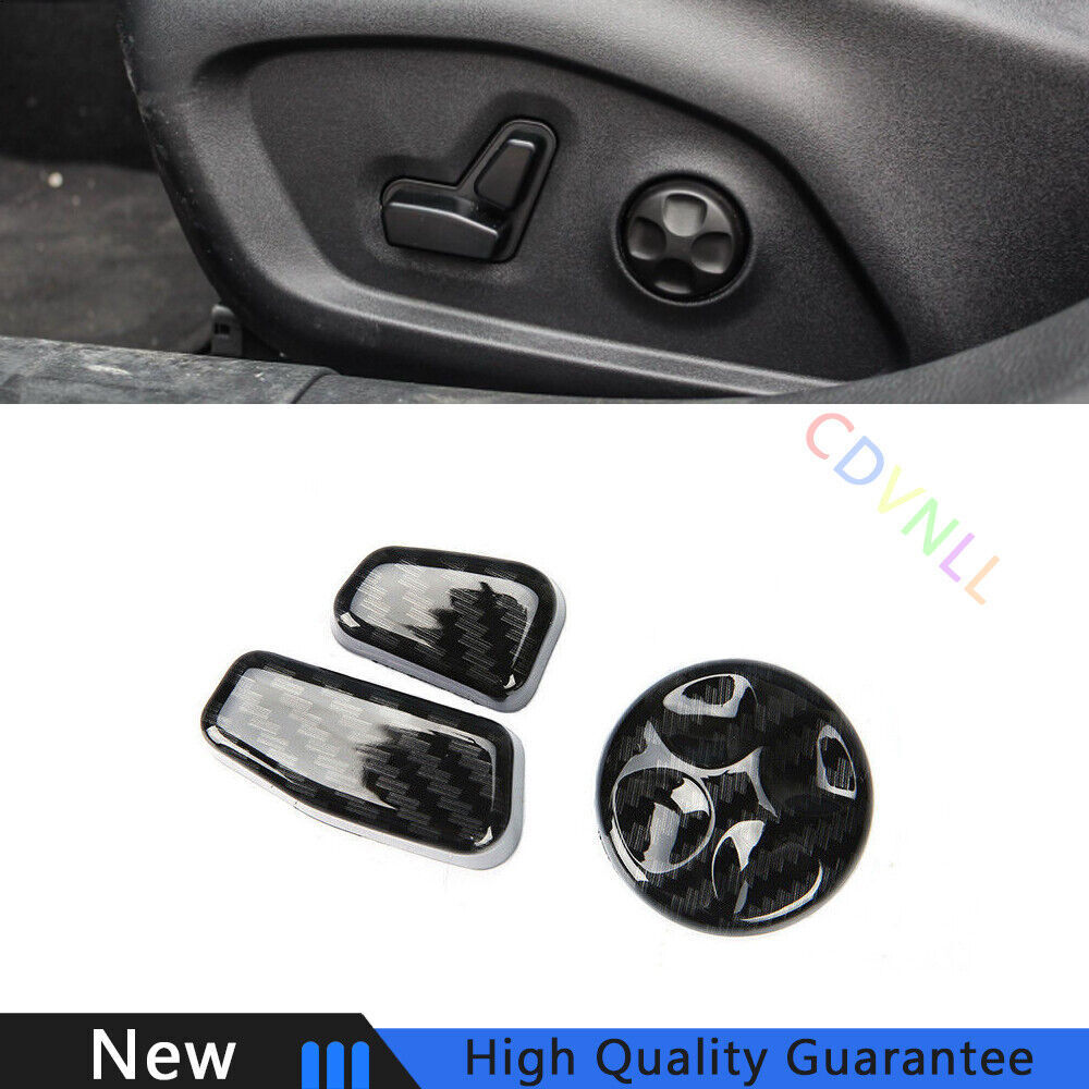 Fit For Jeep Compass 2017-2020 Carbon Fiber Seat Button Handle Cover Trim 3PCS
