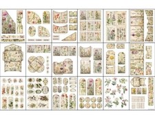 18 A4 Scrapbook Ausschneidebogen Bastelpapier Vintage Pflanze Blume Junk Journal