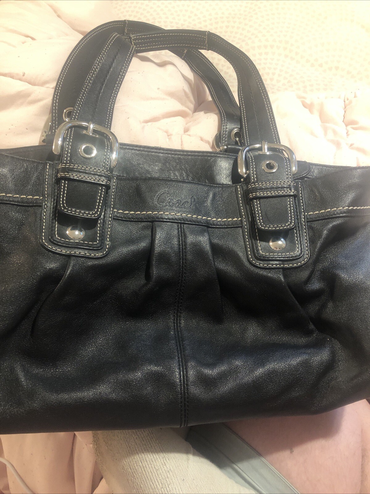 coach black purses and handbags used preowned-NO CERTIFICATION-image