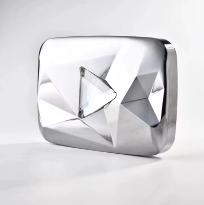 YouTube Diamond Play Button Silver | eBay