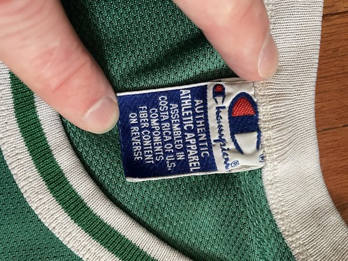Boston Celtics Champion Basketball Jersey Sz 52 Ron Mercer #5 Vintage Distressed - Picture 9 of 15