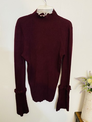 Philosophy M Burgundy Mock Turtleneck 