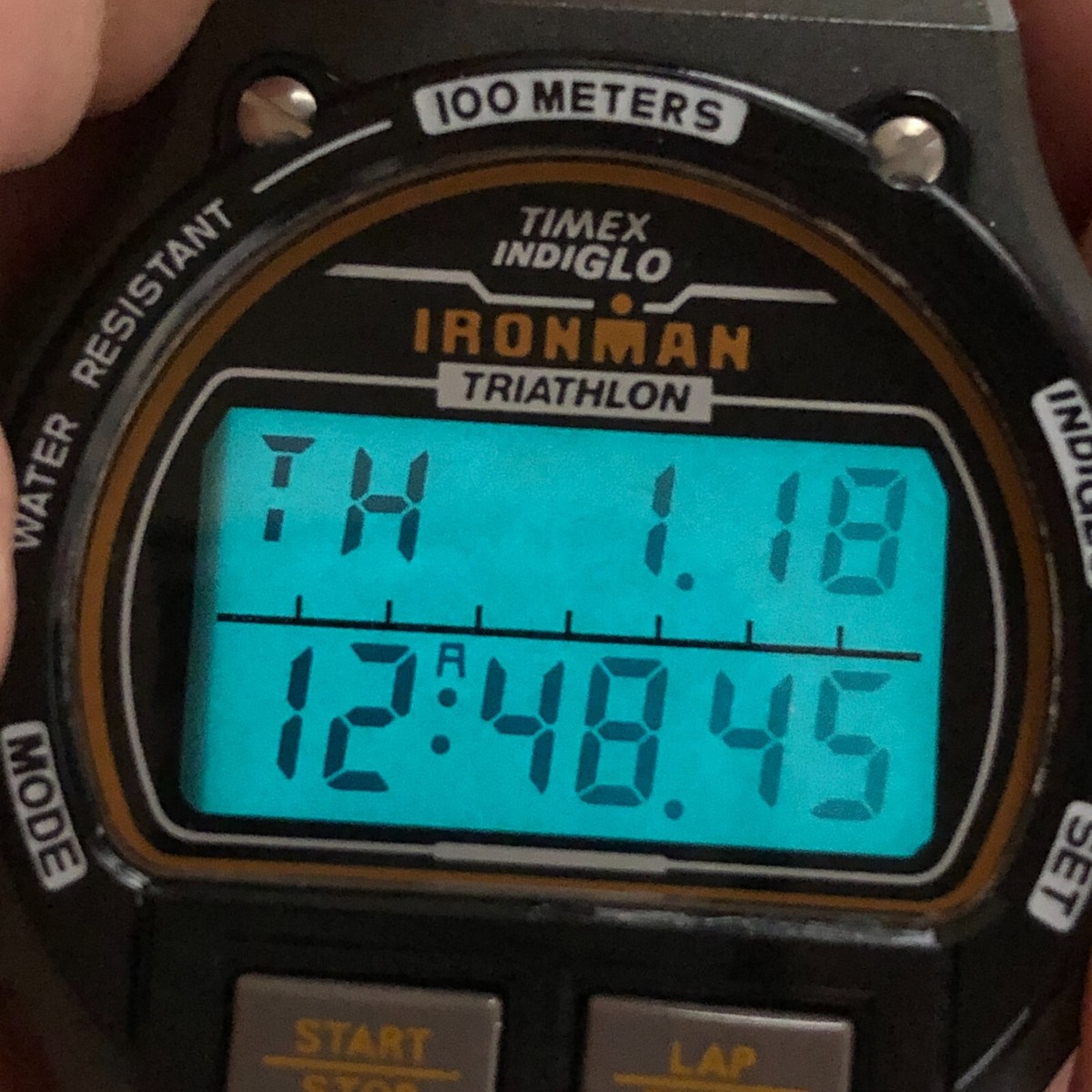 Vtg Timex Ironman Triathlon Men 737-A Rubber Quartz Digital 38mm