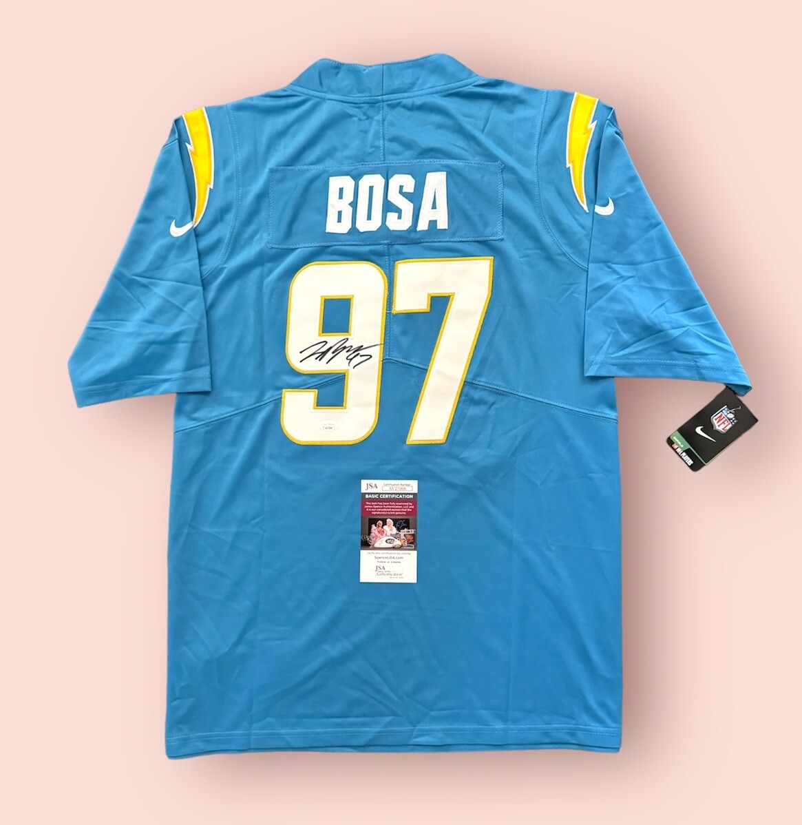 Joey Bosa Autographed Signed Los Angeles Chargers Jersey JSA COA 