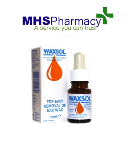 Waxsol Ear Drops 0.5% Effective Easy Removal,Softens Hardened Ear Wax,Painless