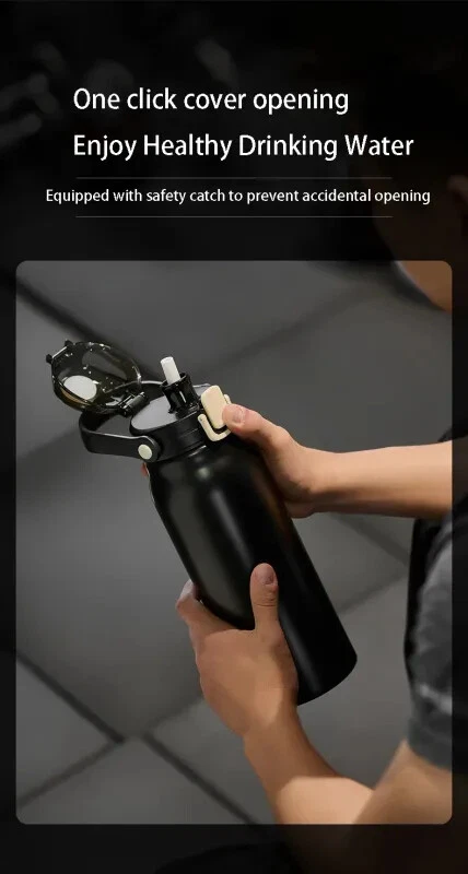 Stainless Steel Insulated Tumbler with Straw for Hot & Cold Drinks