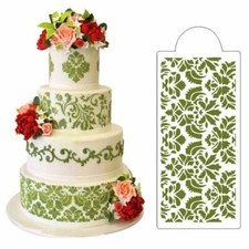 2x Side Fondant Damask Decor Lace Baking Tool Mould Flower Border Cake Stencil