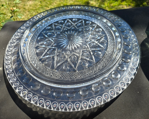 Crystal Cape Cod 13" Birthday Cake Plate 160/72 (Holes For Candle is 72) - Picture 5 of 7