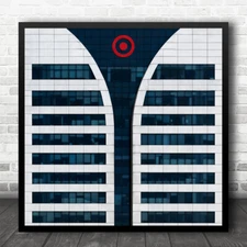 Abstract Urban Colors White Lines Shapes Building The Funnel Square Art Print