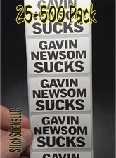 GAVIN NEWSOM SUCKS 25-500Pack stickers bulk labels recall anyone but terrible