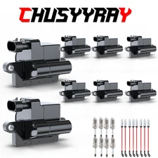 Fits For Chevy GMC 4.8L 5.3L 6.0L Square Ignition Coil & Spark Plug Wire 8 Pack