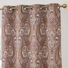 Paris Paisley Decorative Print Damask Pattern Light Reducing Grommet Window C...
