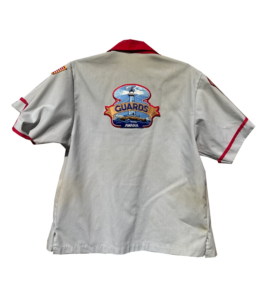 Vintage Early 90's Womans AWANA Clubs Gray and Red LEADER Uniform: SZ 36 W PINS - Image 2 of 4