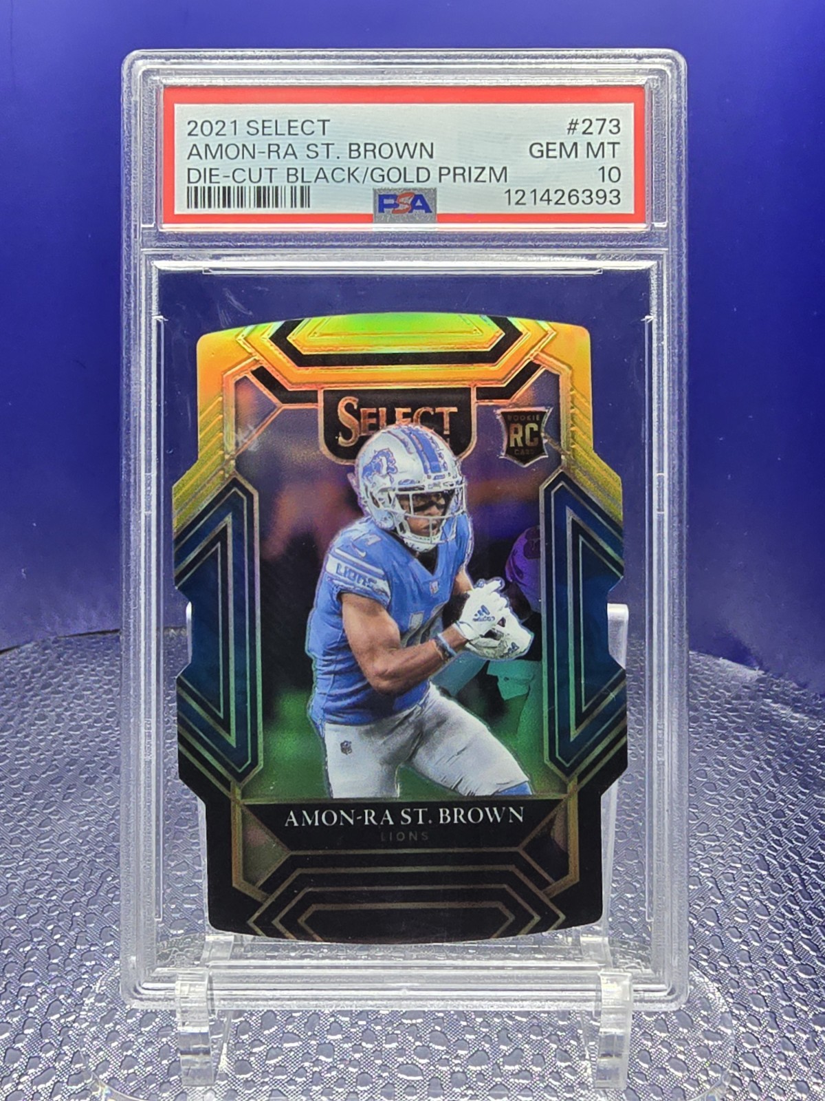 Amon-Ra St. Brown Panini Select #273 Die-Cut Black/Gold