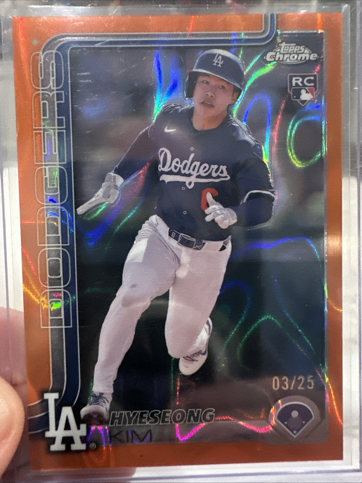 2025 Topps Chrome Hyeseong Kim #152 RC Orange Lava Refractor /25