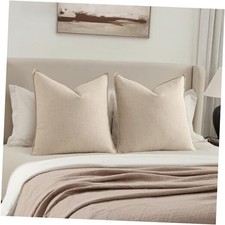 Decorative Euro Sham Pillow Covers6x6 26" x 26" Pack of 2 2 Natural Beige