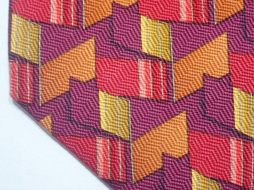 MISSONI MULTI-COLOR ABSTRACT GEOMETRIC 100% SPANISH SILK NECK TIE 59" - Picture 9 of 10