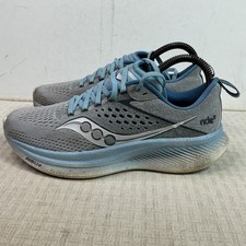 Saucony Womens Size 9 Gray/Blue Ride 17 Running Shoes Lightweight Mesh Upper