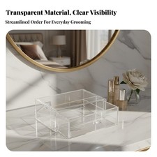 Portatrucchi a Cassetti con Coperchio ampia Capacità per Toeletta, Scrivania