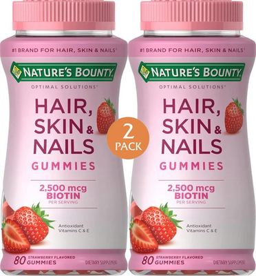 #ad #ad 2 Pack Nature#x27;s Bounty Hair Skin amp; Nails Gummies 80 Ct Strawberry 10 26 $16.99