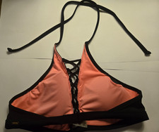 Pink Bathing Suit Bra top size Large Black