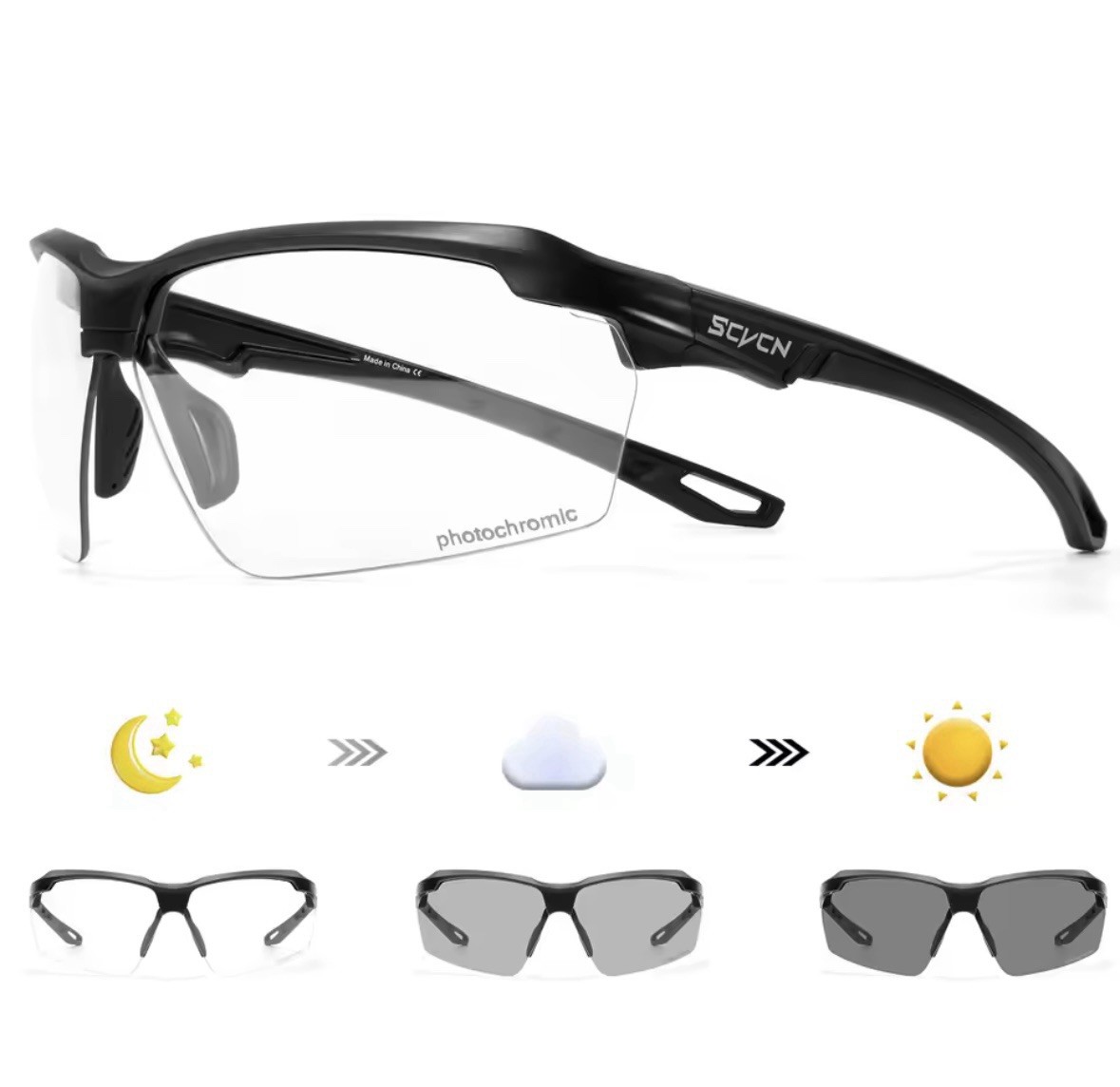 Occhiali Da sole Fotocromatici UV400 Corsa Ciclismo Bici Sportivi Uomo e Donna