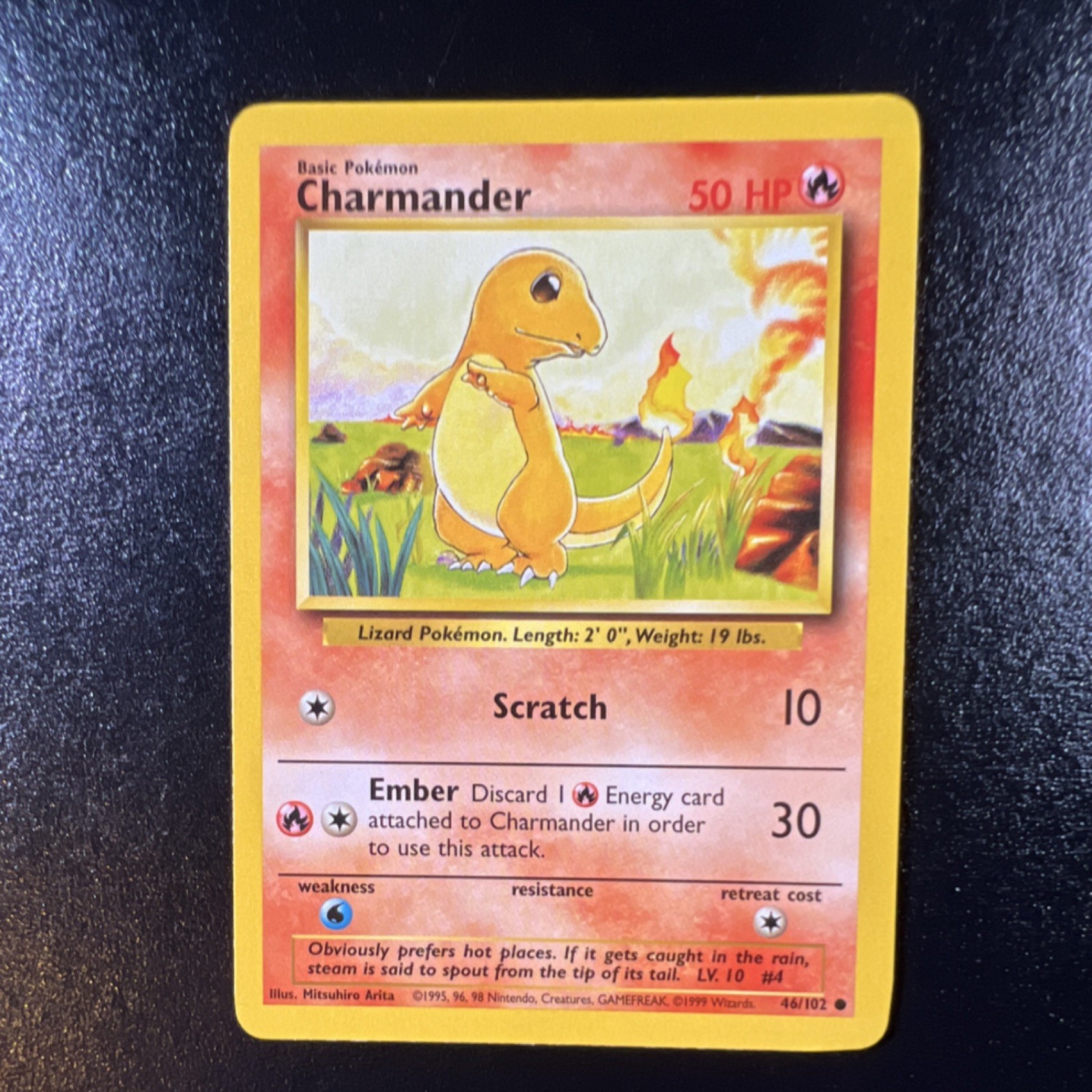 Pokémon Charmander 46/102 Base Set Common Basic Regular LP  English 1999